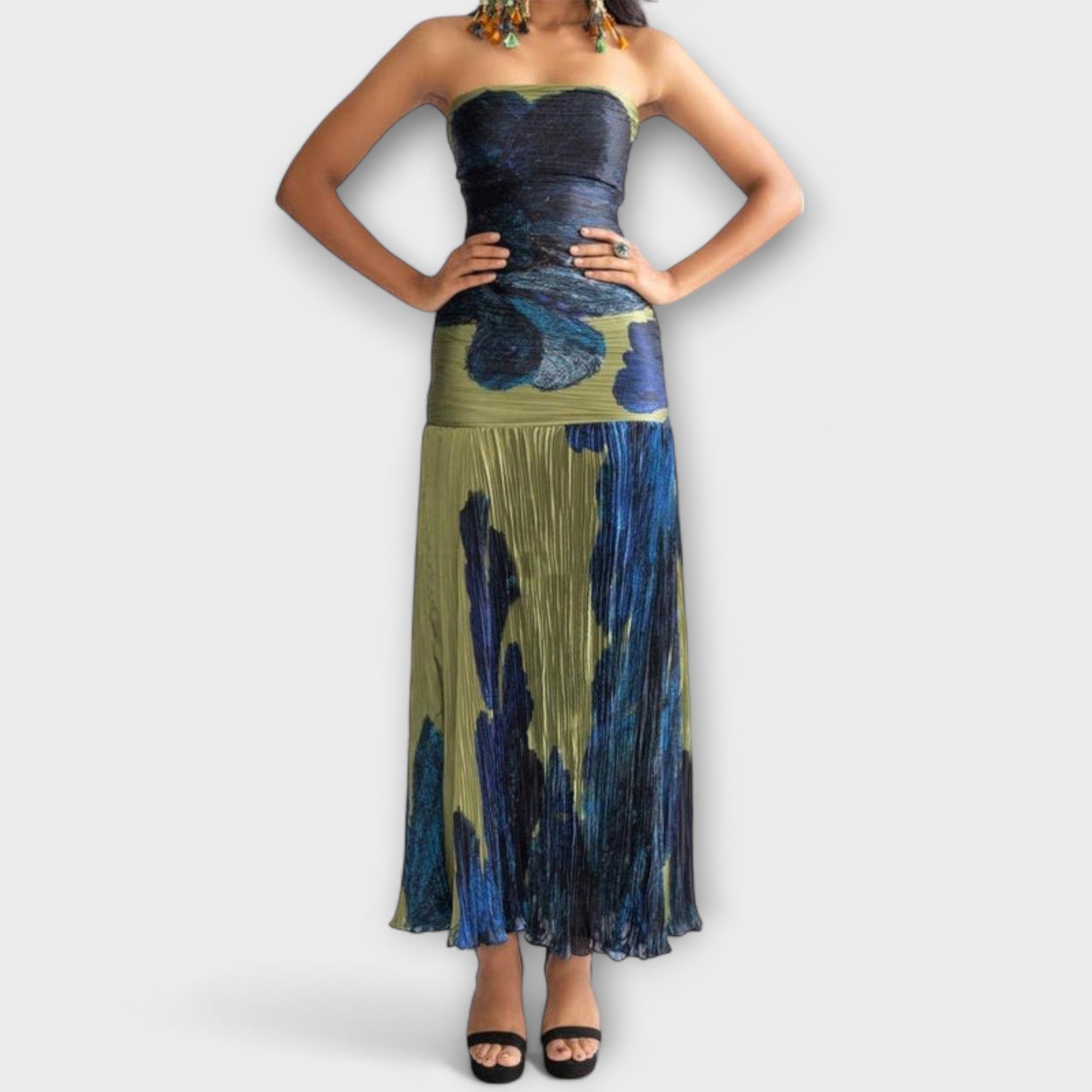 Noelle - Trägerloses Midikleid