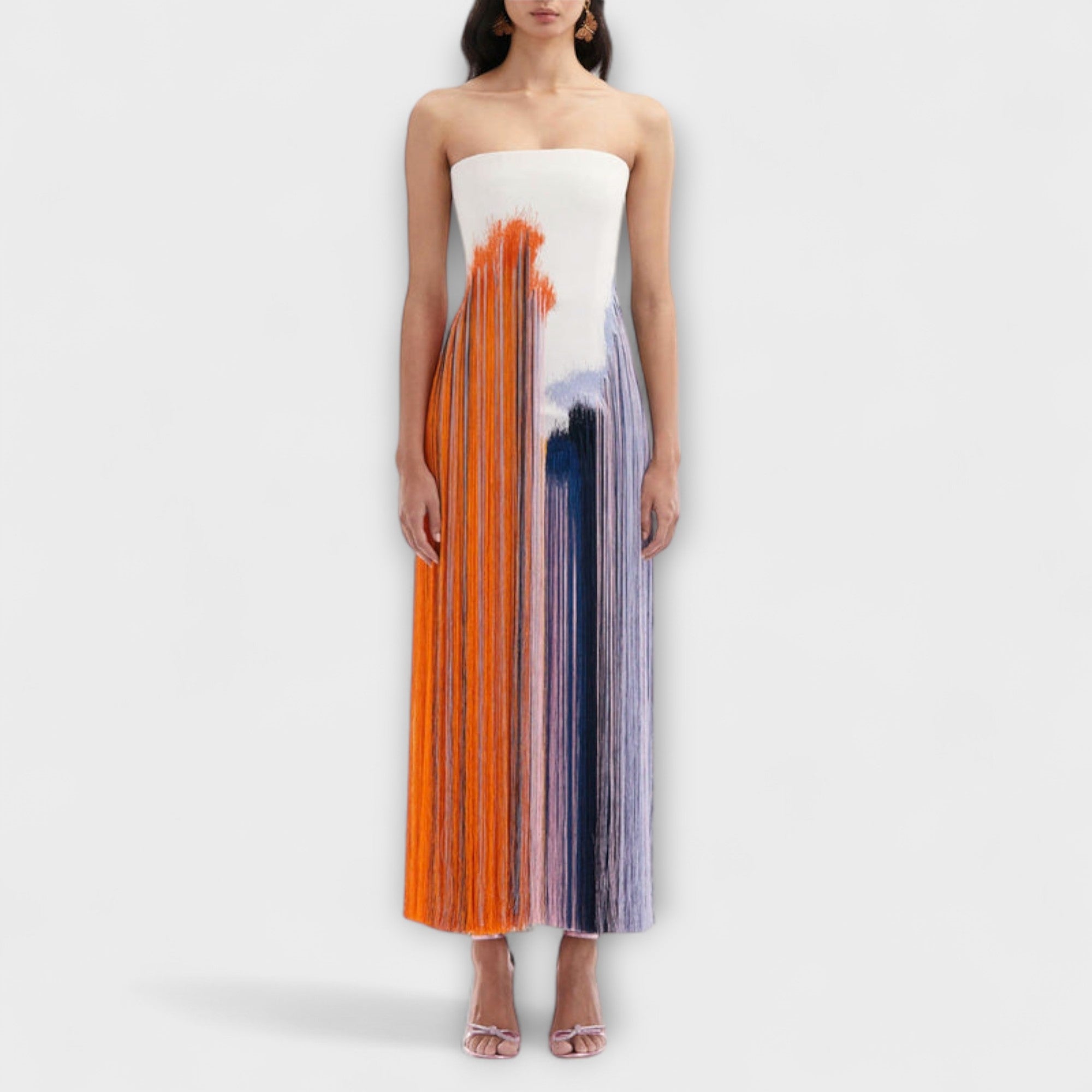 Sommer - Stilvolles Colorblock-Kleid mit trendigen Quasten