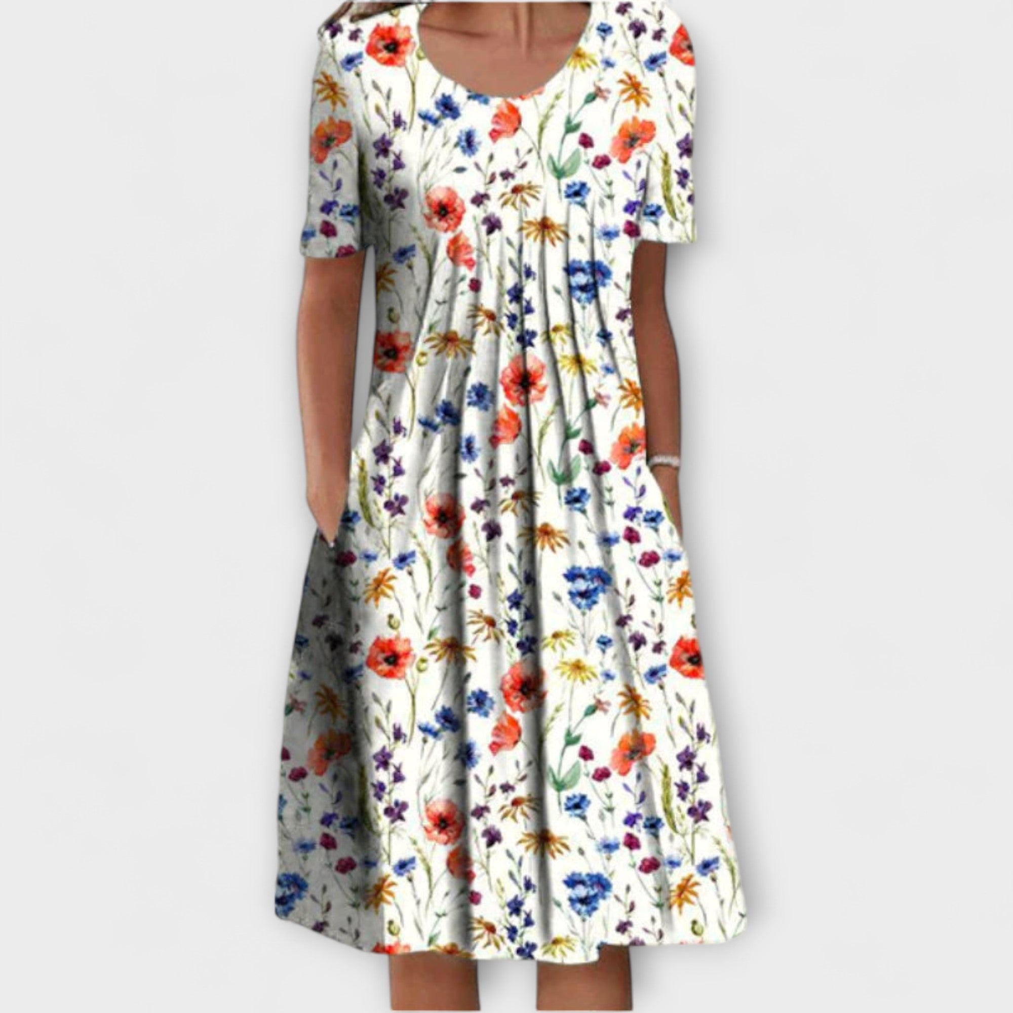 Emelie – Chic lager-på-lager klänning med magkontroll