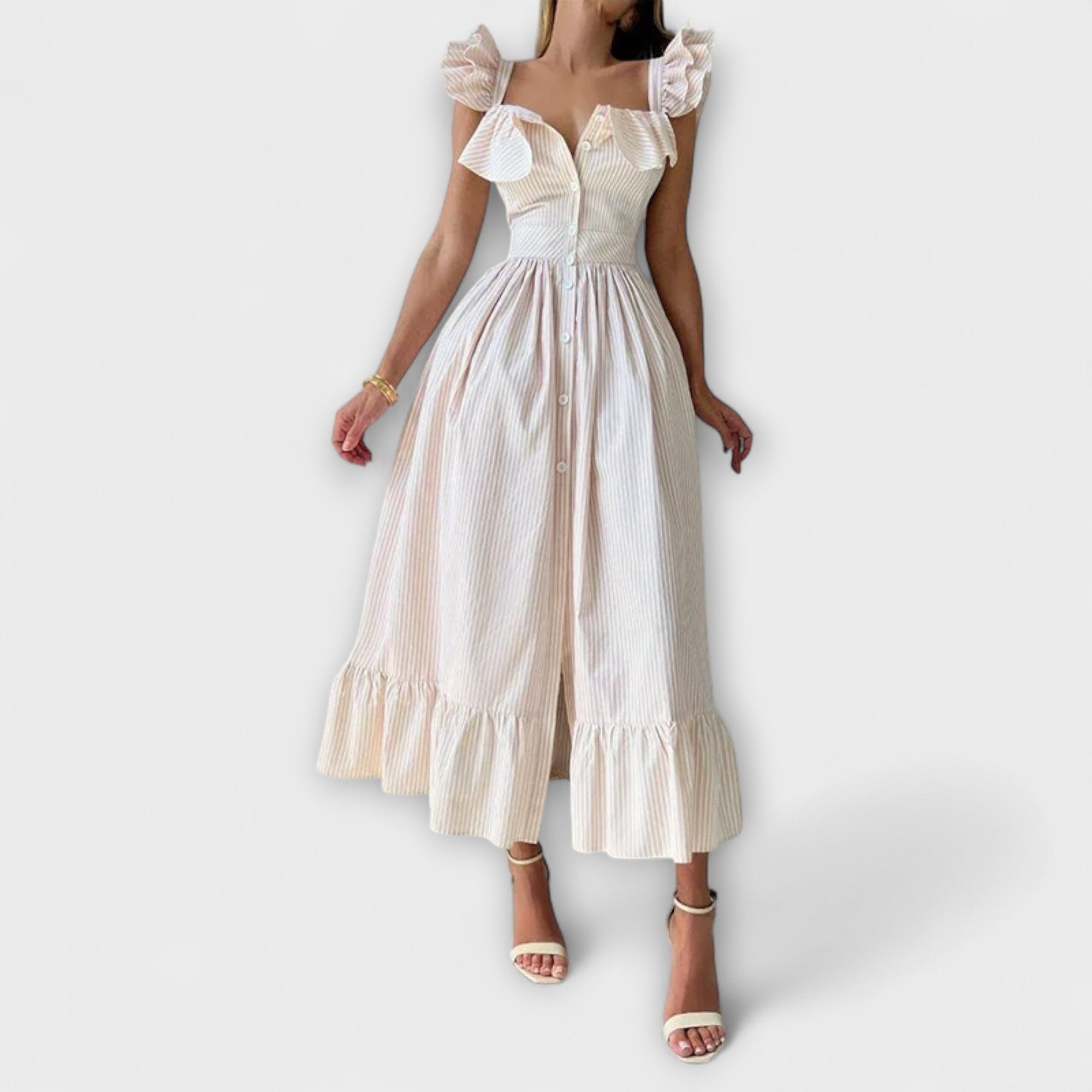 Lia - Skjortekjole med volanger