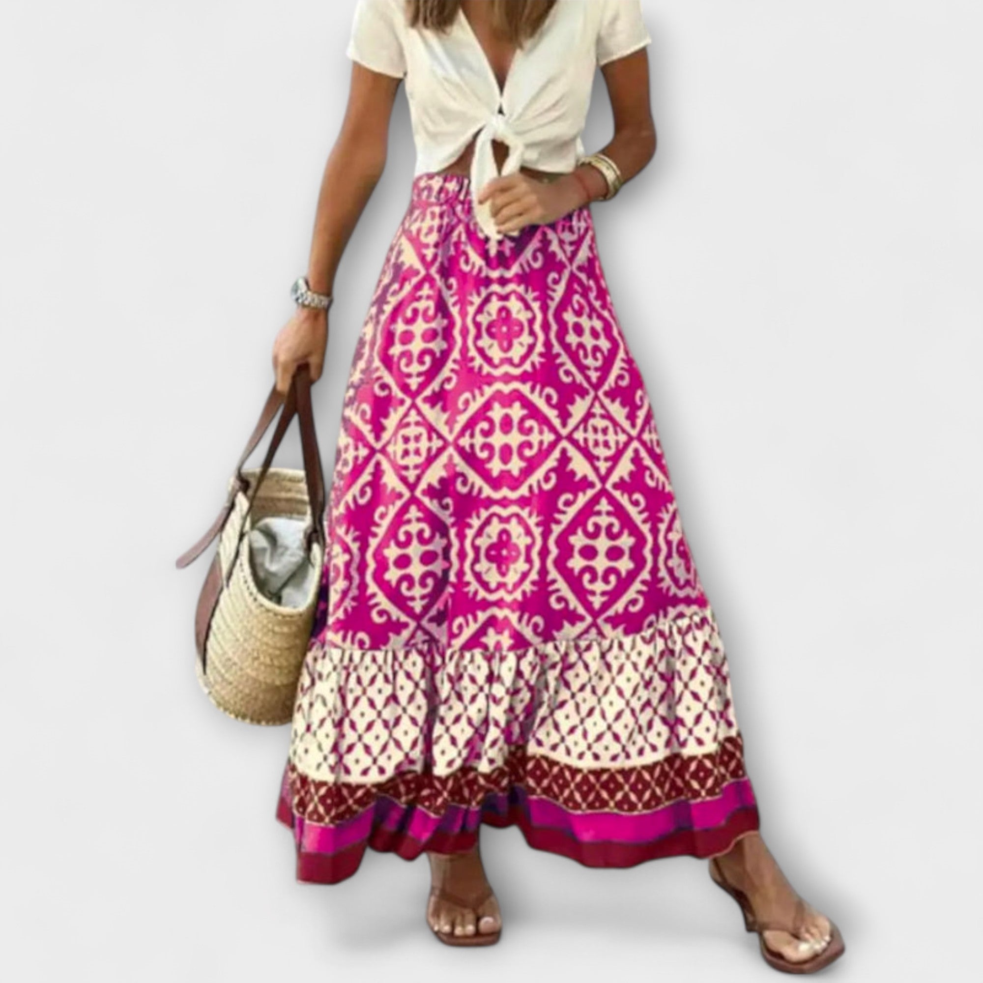 Dagmar - Damers högmidjade sommarrkjol