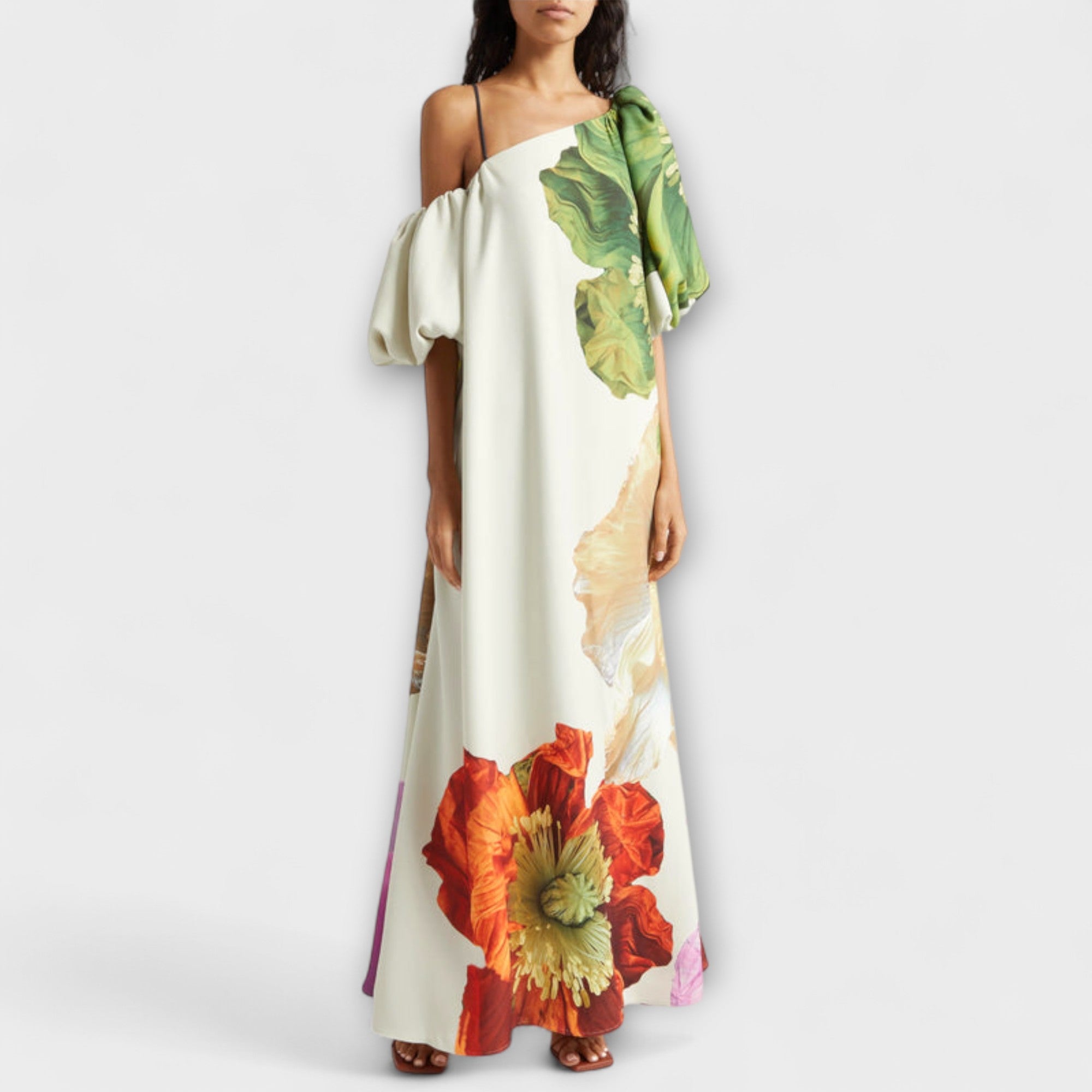 Melody - Asymmetric Floral Maxi Dress