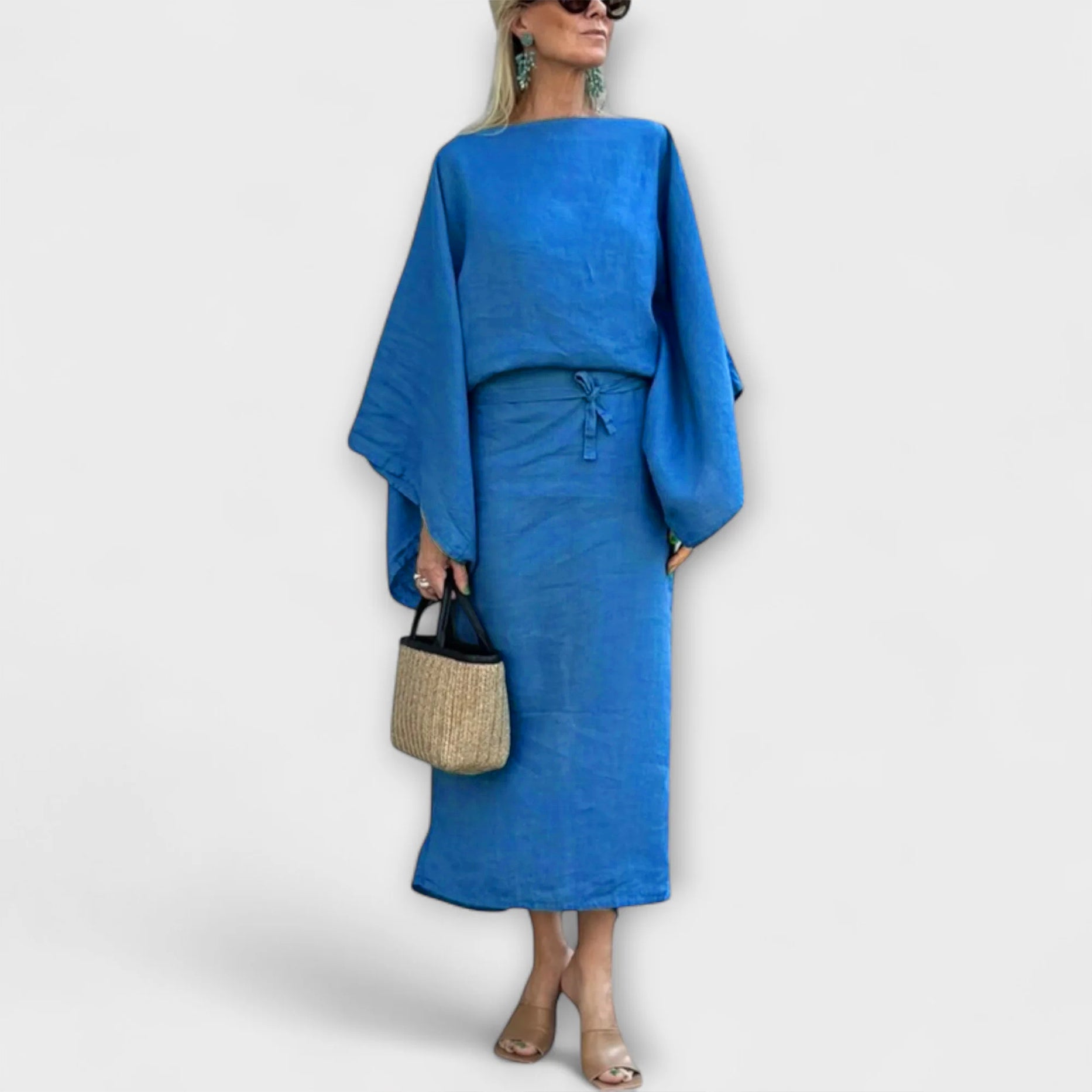 다나 - 리넨과 면으로 만든 기모노 드레스