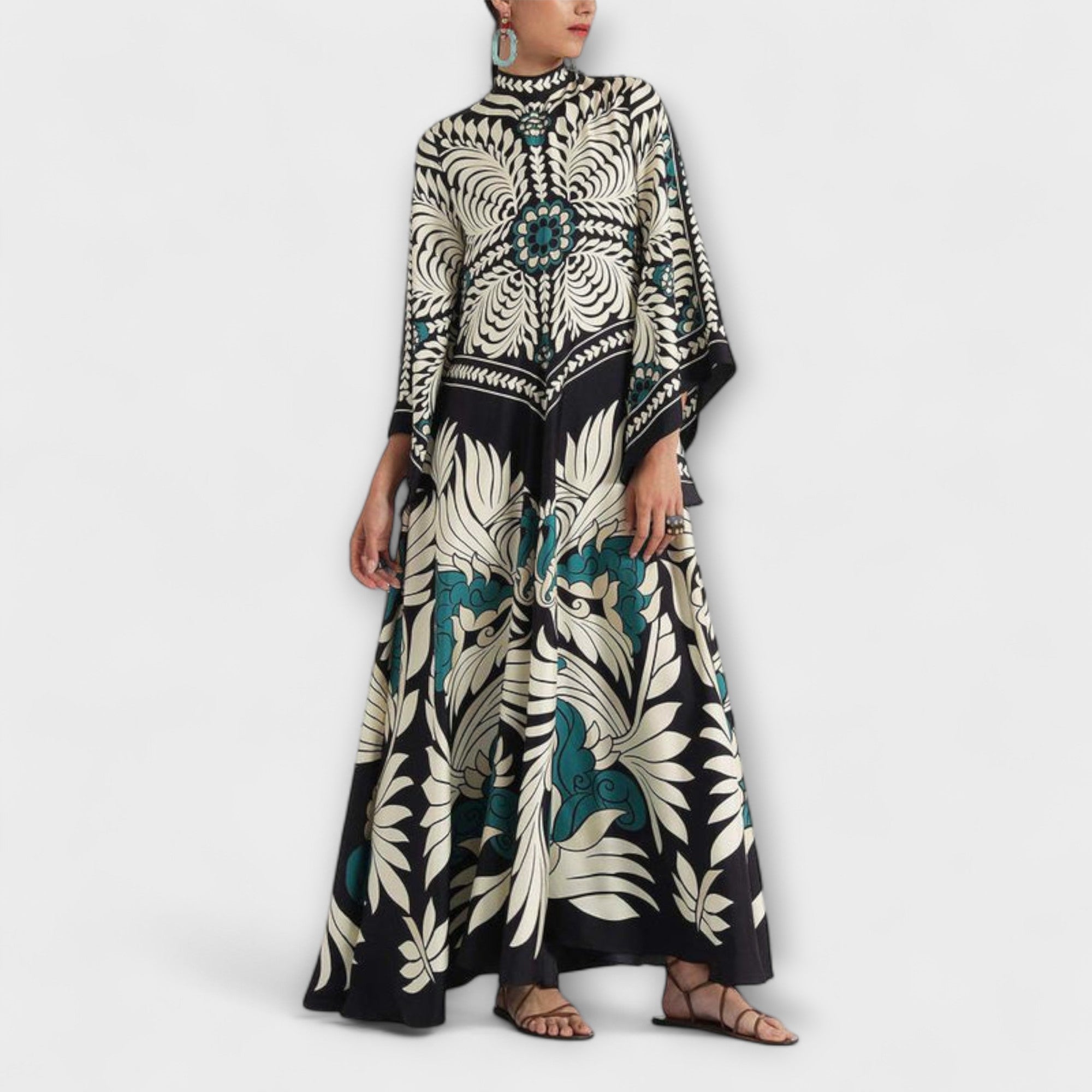 Giselle - Chic blommigt mönster flytande maxiklänning