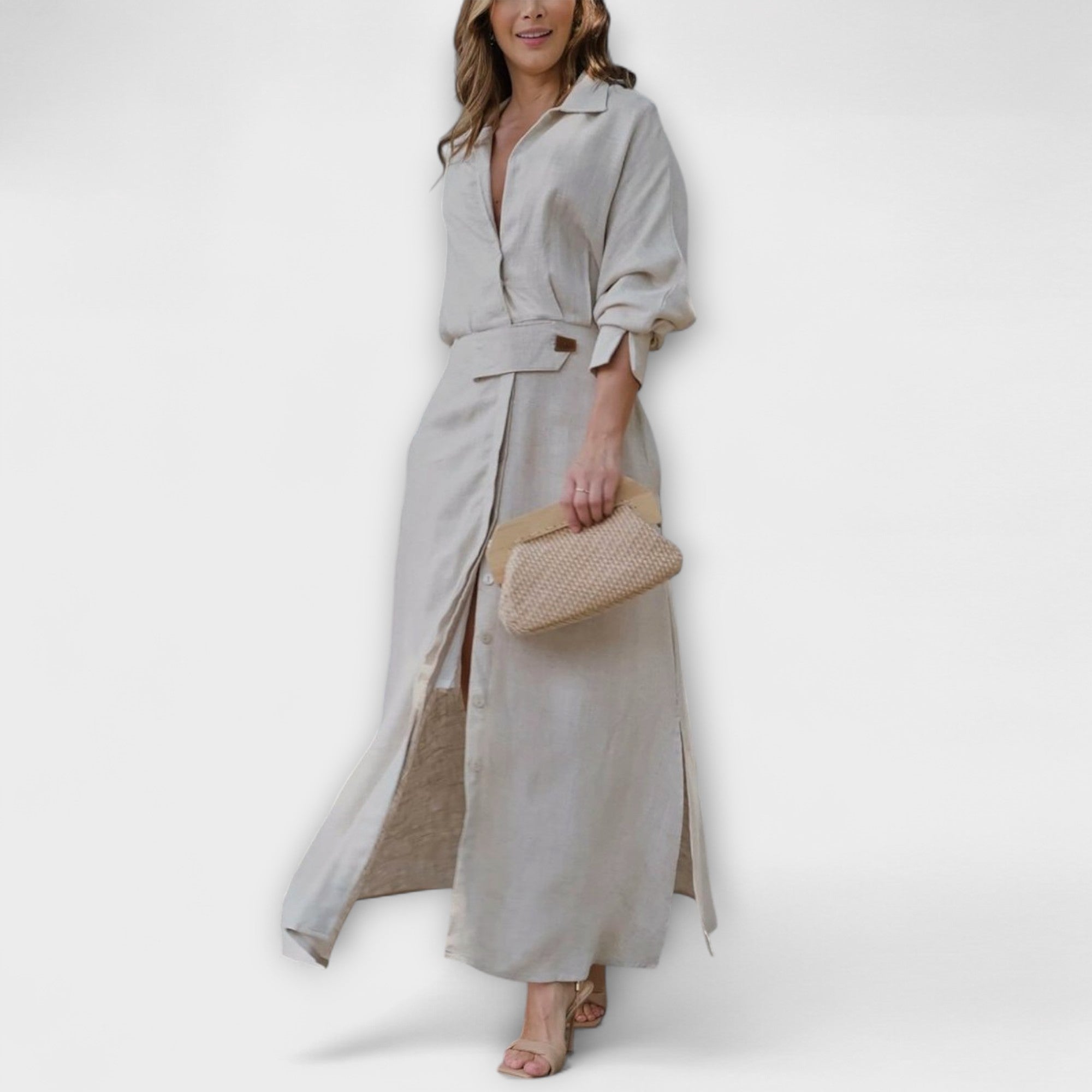 Jeanette - Maxiklänning med V-ringning