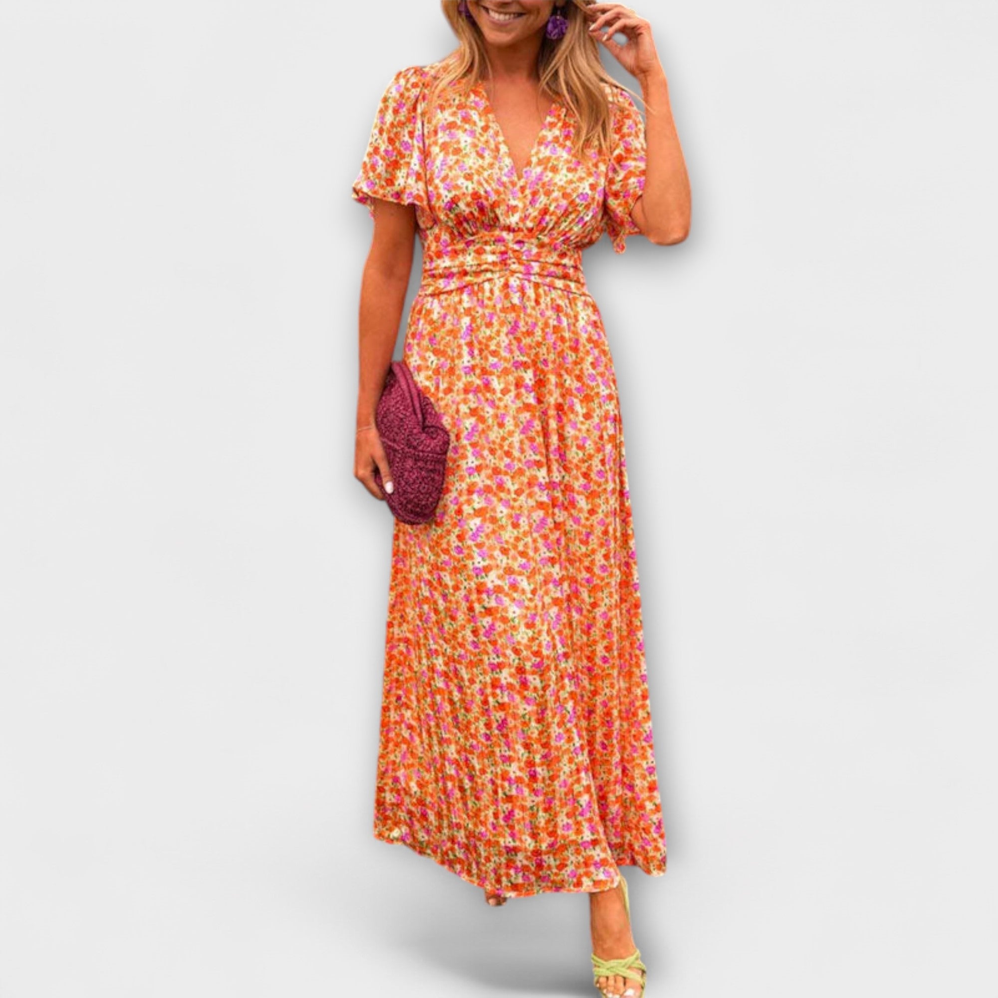 Elsie - Klassisk klänning med V-ringning