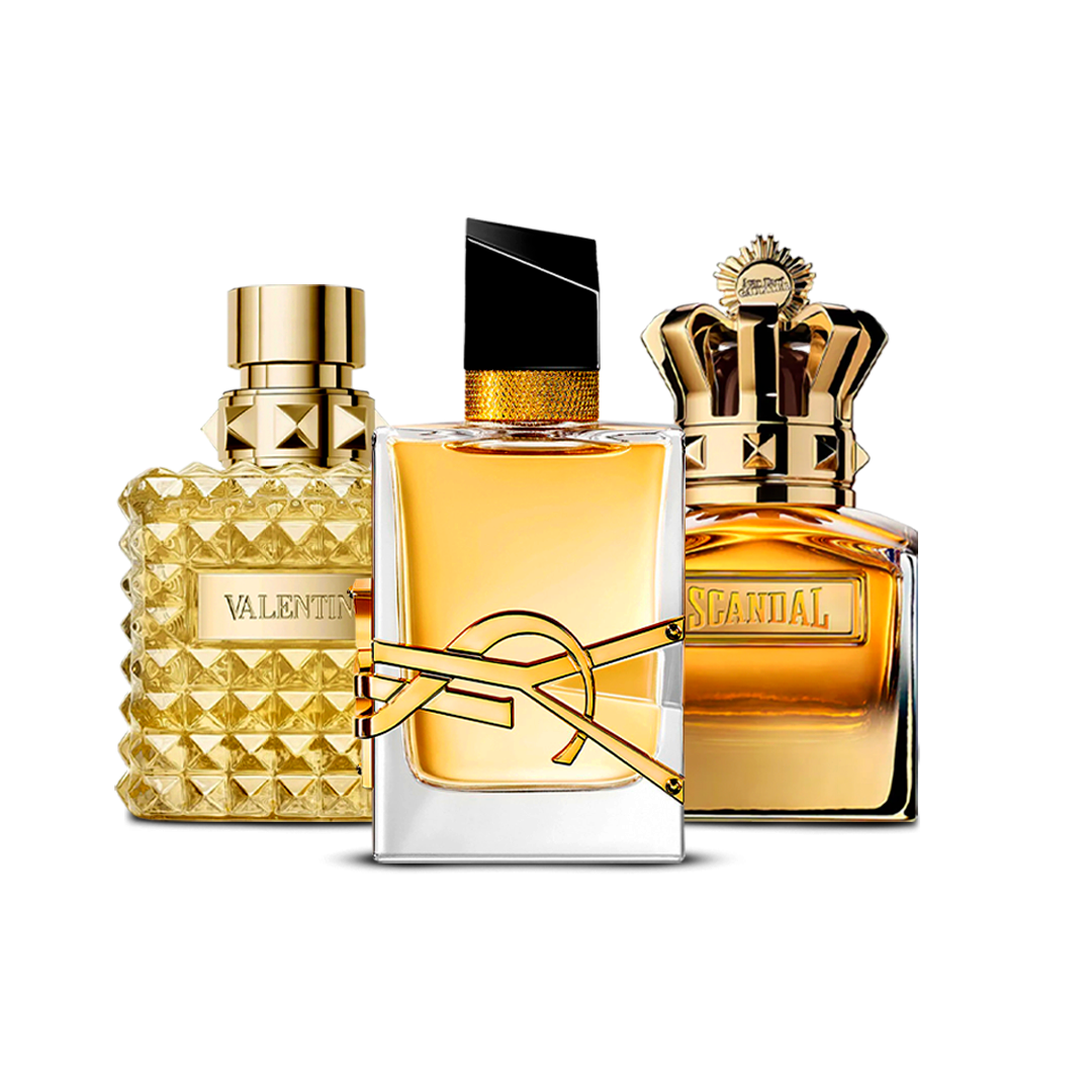Kombination av 3 damparfymer – Valentino Uomo Yellow Dream, YSL Libre Intense och Scandal Le Parfum [100 ml vardera]
