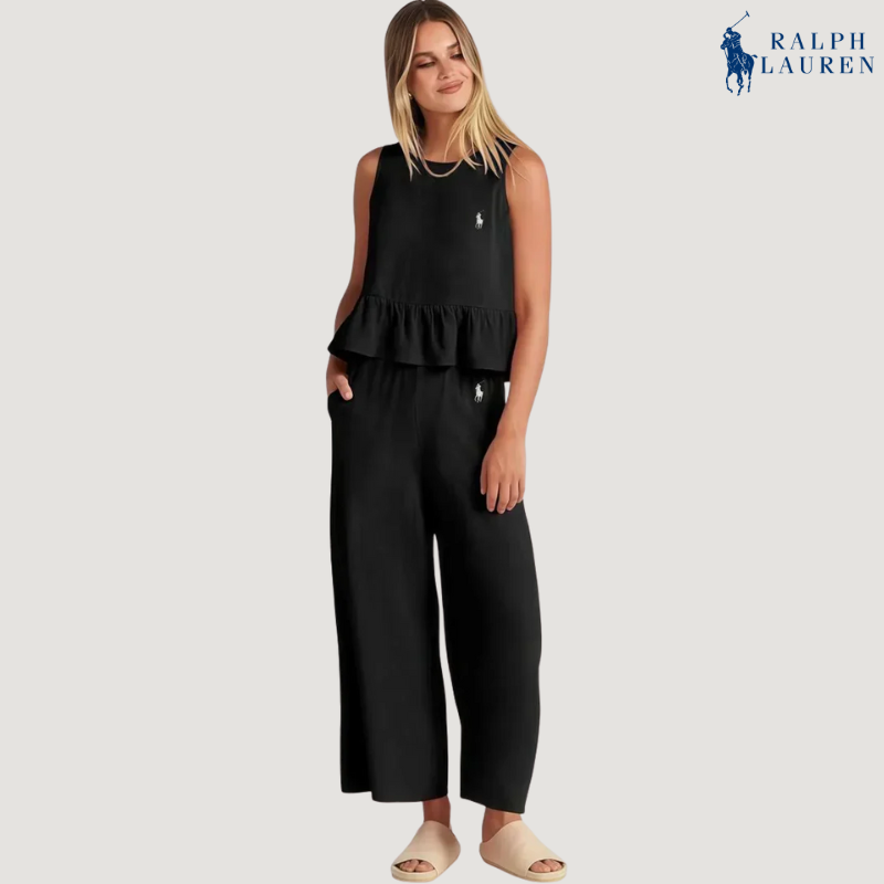 R. Ꮮаᴜгеn Rynket To-delt Sæt + Gratis Solhat – Køb 1 Få 2