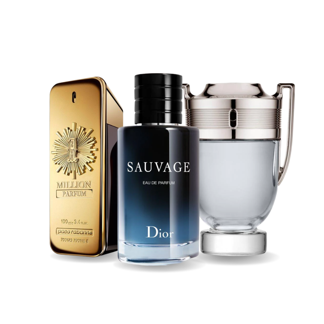 Combo of 3 Fragrances – 1 Million Parfum by Paco Rabanne, Sauvage by Dior and Invictus by Paco Rabanne [100 ml each]