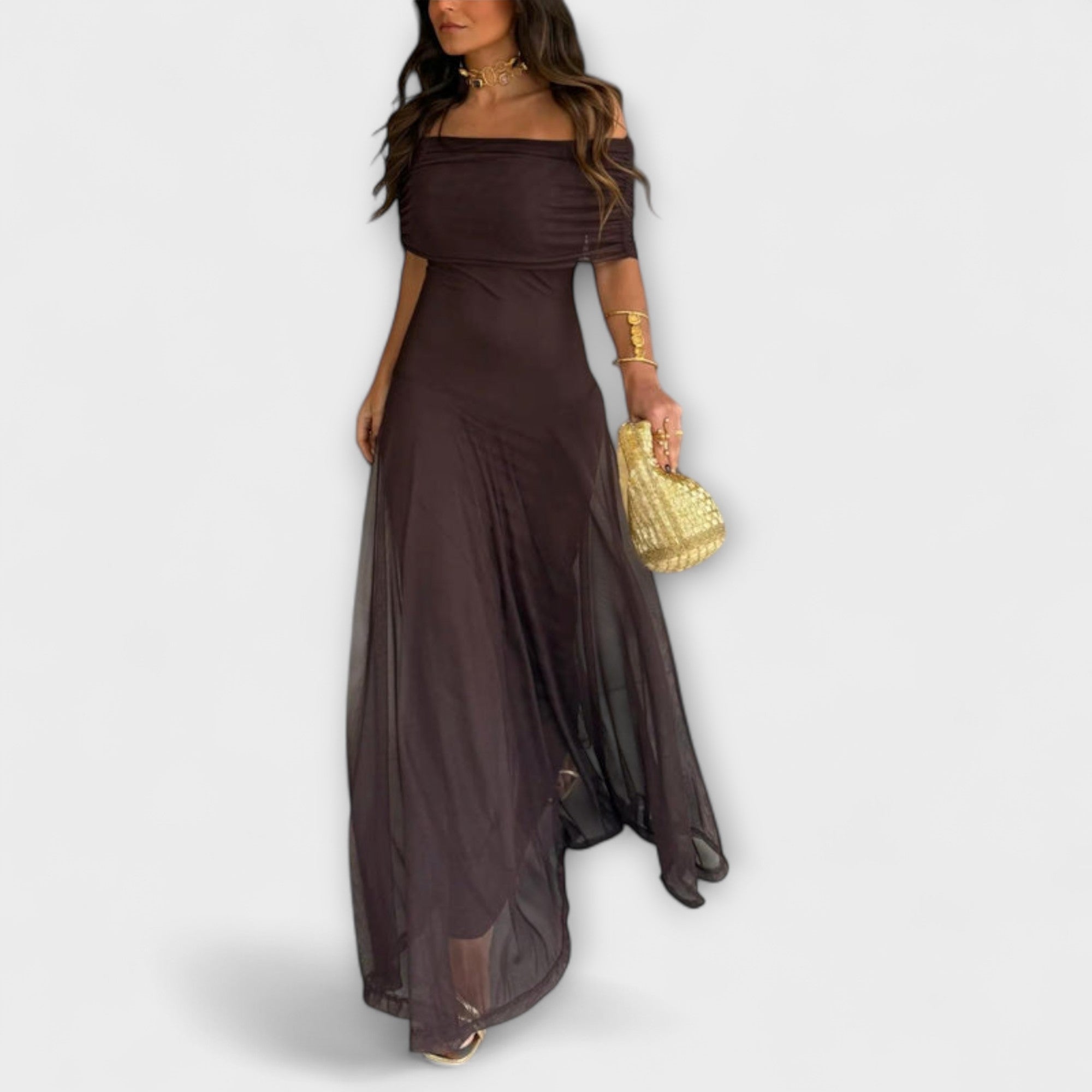 Meadow - Vestido maxi de malla Toledo de un solo hombro