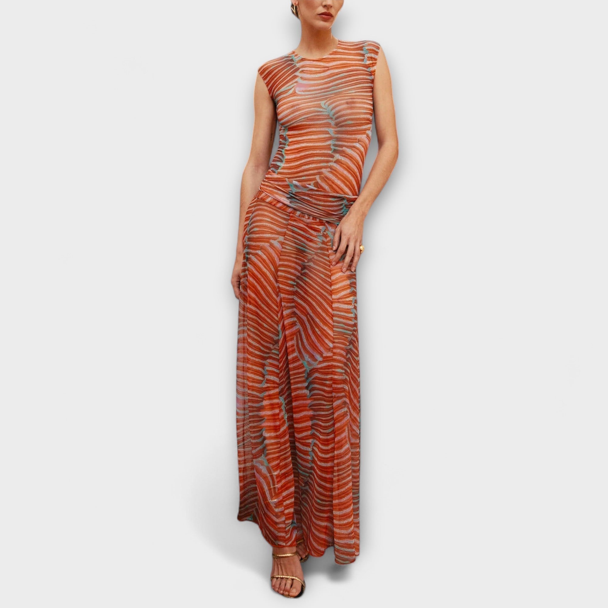 Phoenix - Glitrende Bølge Mesh Bodysuit