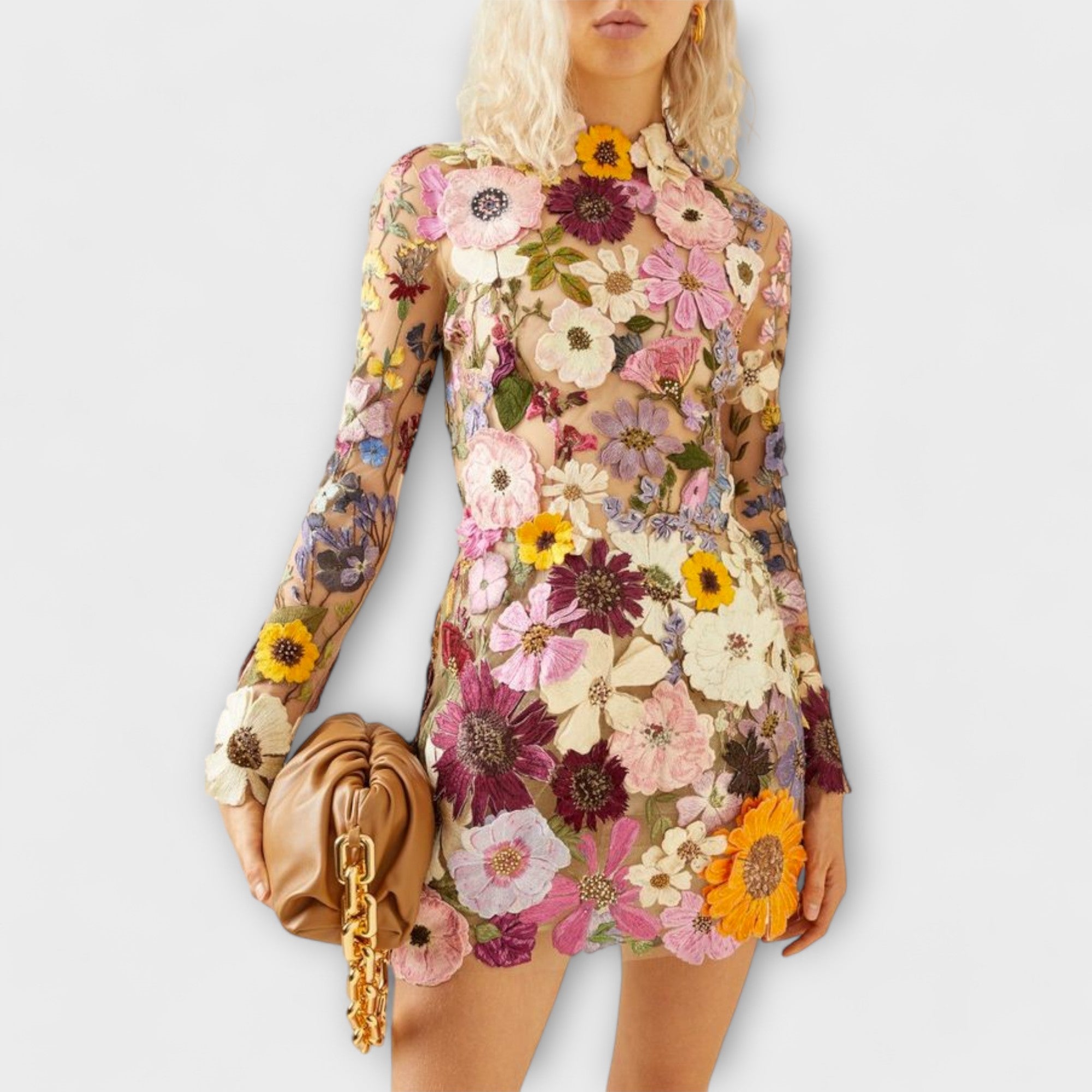 Dolores - Dress with 3D Floral Pattern