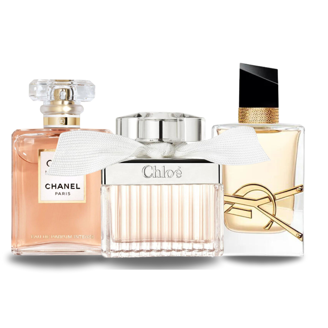 Combo of 3 Fragrances – Coco Mademoiselle by Chanel, Libre by Yves Saint Laurent and Chloé Signature [100 ml each]