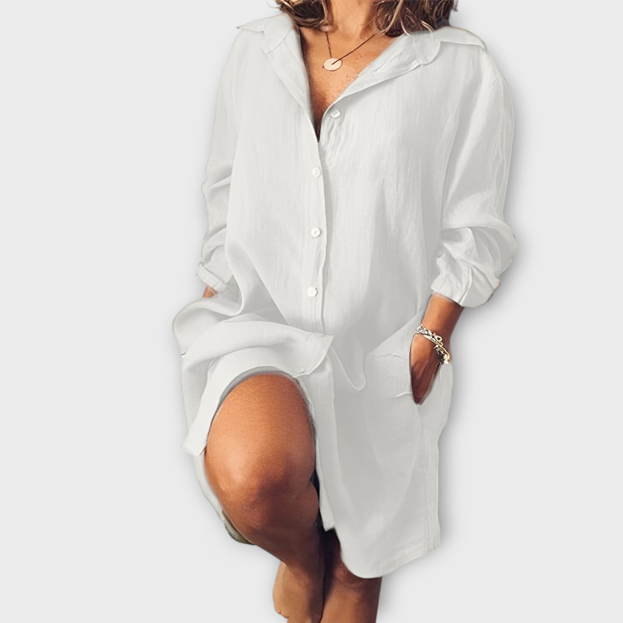 Blusa Casual de Linho para Uso Diário