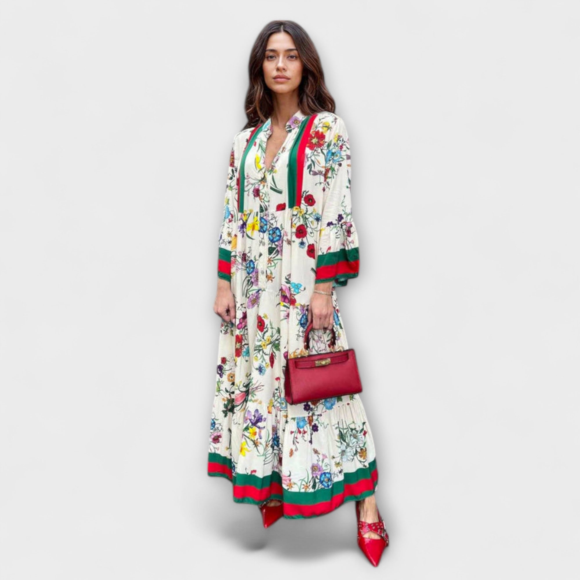 Oriana - Vestido Maxi con Estampado Floral