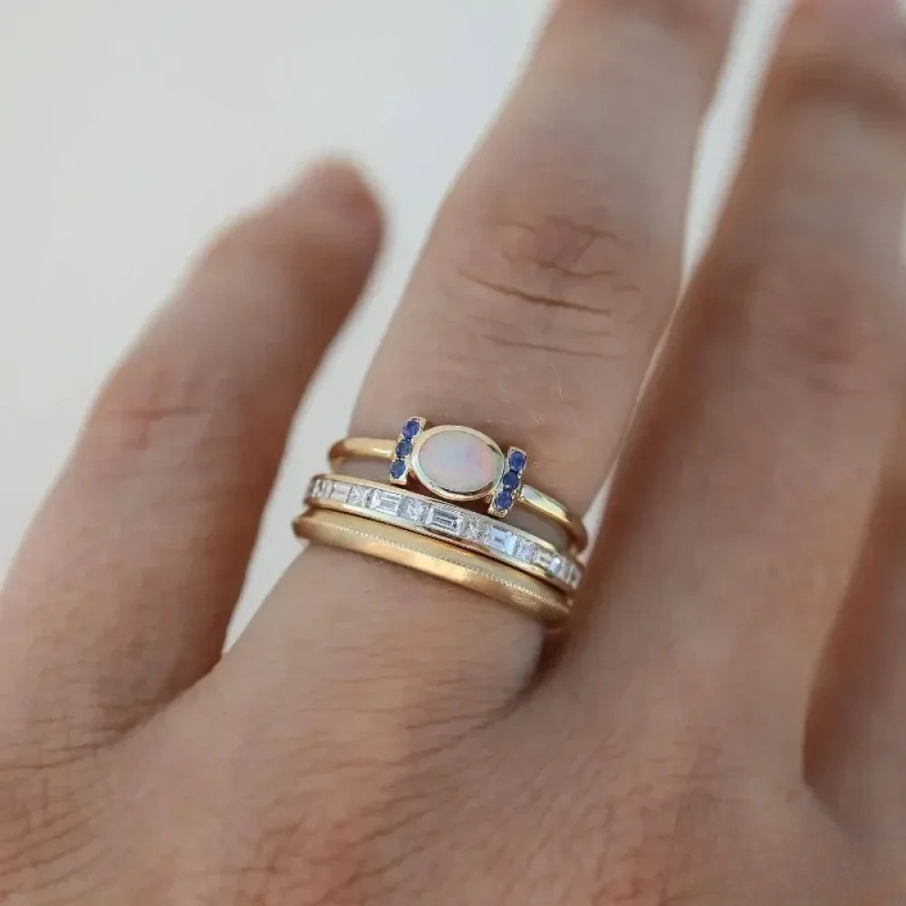 Set aus Vintage Gold Opal Ringen