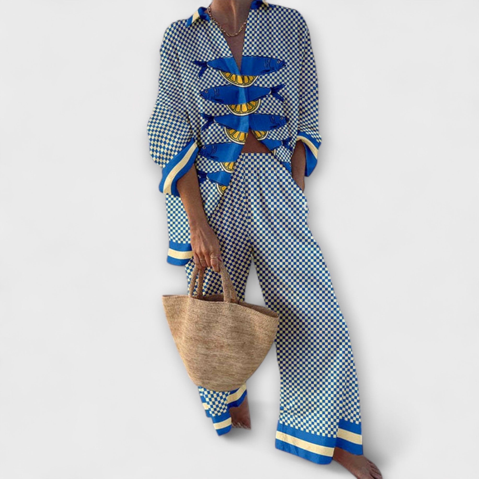 Trivela – garnitur z nadrukiem cytrynowym