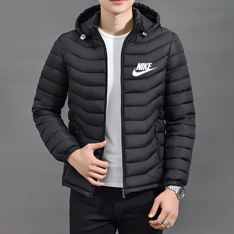 Casaco Elegante com Capuz e Fecho éclair